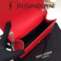 YSL-377830-03  聖邏蘭新款原版皮平紋流蘇斜挎包
