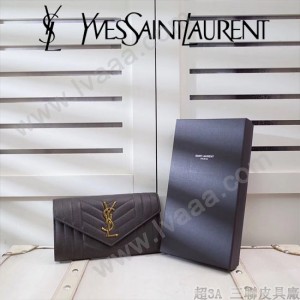 YSL原版皮新款437469-6 山羊紋聖羅蘭新款錢包