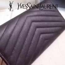 YSL原版皮新款437469-6 山羊紋聖羅蘭新款錢包