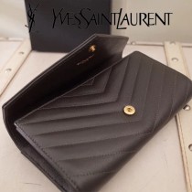YSL原版皮新款437469-09 魚子醬聖羅蘭新款錢包