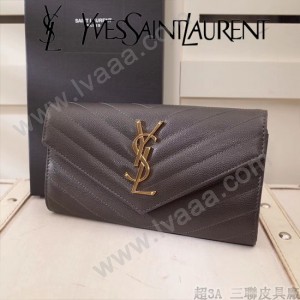 YSL原版皮新款437469-09 魚子醬聖羅蘭新款錢包