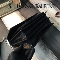 YSL-441971-05  聖邏蘭新款原版皮鱷魚紋斜背包