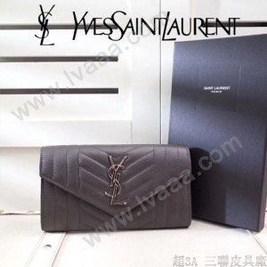 YSL原版皮新款437469-5 山羊紋聖羅蘭新款錢包
