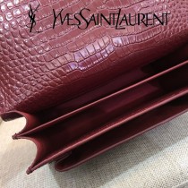 YSL-441971-06  聖邏蘭新款原版皮鱷魚紋斜背包