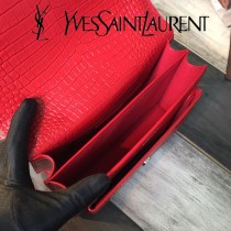 YSL-441971-08  聖邏蘭新款原版皮鱷魚紋斜背包