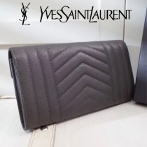 YSL原版皮新款437469-5 山羊紋聖羅蘭新款錢包