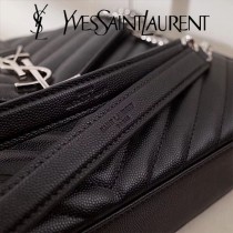 YSL原版皮新款342023經典款  V紋魚子醬牛皮