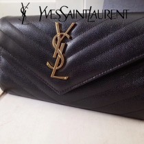 YSL原版皮新款437469-05 魚子醬聖羅蘭新款錢包