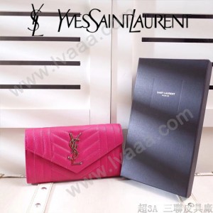 YSL原版皮新款437469-3 山羊紋聖羅蘭新款錢包