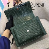 YSL-441971-02  聖邏蘭新款原版皮鱷魚紋斜背包