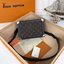 LV-M20101-01  路易威登新款原版皮男士盒子斜背包