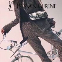 YSL原版皮新款498913-1  SLP NIKI 復古褶皺和絎縫幹邑色真皮鏈條包