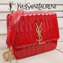YSL原版皮新款532595-1   BABY VICKY BAG 中號斜背包 原版小羊皮  進口五金