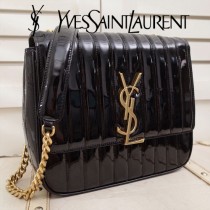 YSL原版皮新款532595   BABY VICKY BAG 中號斜背包 原版小羊皮  進口五金