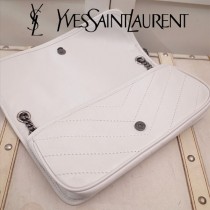 YSL原版皮新款498913s  SLP NIKI 復古褶皺和絎縫幹邑色真皮鏈條包