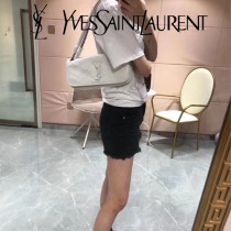 YSL原版皮新款498913s  SLP NIKI 復古褶皺和絎縫幹邑色真皮鏈條包