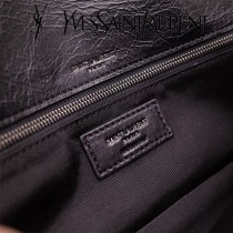 YSL原版皮新款498913-1  SLP NIKI 復古褶皺和絎縫幹邑色真皮鏈條包