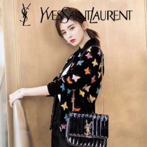 YSL原版皮新款532595   BABY VICKY BAG 中號斜背包 原版小羊皮  進口五金