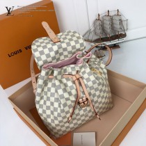 LV-N41578  路易威登新款原版皮走秀系列白格双肩包 书包