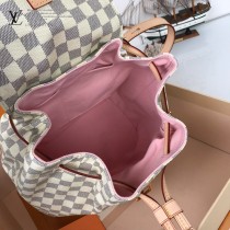 LV-N41578  路易威登新款原版皮走秀系列白格双肩包 书包