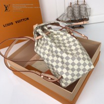 LV-N41578  路易威登新款原版皮走秀系列白格双肩包 书包