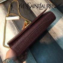 YSL新款原版皮  377829 流蘇  鱷魚進口亞光皮紋