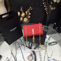 YSL新款原版皮  377829-02 流蘇  鱷魚進口亞光皮紋