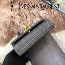 YSL新款原版皮  354120-2 流蘇 鱷魚進口亞光皮紋