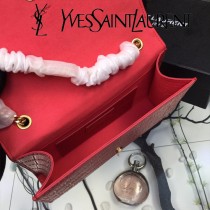 YSL新款原版皮  377829-02 流蘇  鱷魚進口亞光皮紋