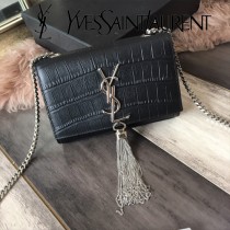 YSL新款原版皮  354120-1 流蘇 鱷魚進口亞光皮紋