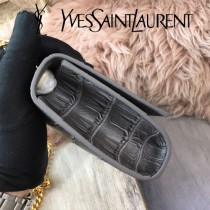 YSL新款原版皮  354120-2 流蘇 鱷魚進口亞光皮紋