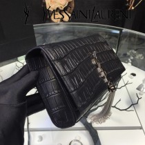 YSL新款原版皮  377829-03 流蘇  鱷魚進口亞光皮紋