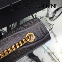 YSL新款原版皮  377829-01 流蘇  鱷魚進口亞光皮紋