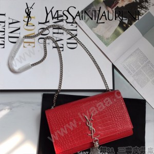YSL新款原版皮354119小鱷 流蘇仿斜背包