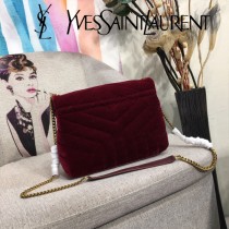 YSL新款原版皮  392277-2 最新款天鵝絨斜背包