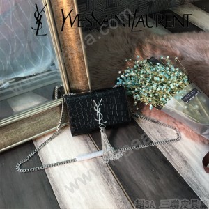 YSL新款原版皮354120流蘇鱷魚進口皮紋