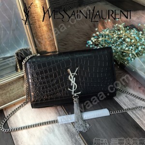 YSL新款原版皮377829-1流蘇 鱷魚進口皮紋