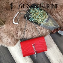 YSL新款原版皮377829-3流蘇 鱷魚進口皮紋