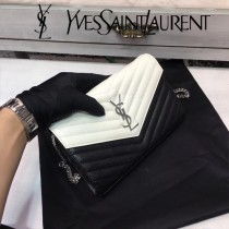 YSL新款原版皮377828黑白專櫃最新配色 采用頂級牛皮魚子醬-03