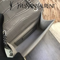 YSL新款原版皮354120流蘇鱷魚進口皮紋-02