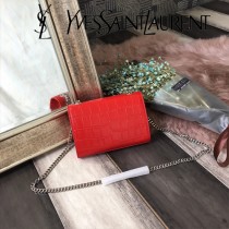YSL新款原版皮354120流蘇鱷魚進口皮紋-03