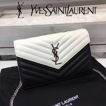 YSL新款原版皮377828黑白專櫃最新配色 采用頂級牛皮魚子醬-03