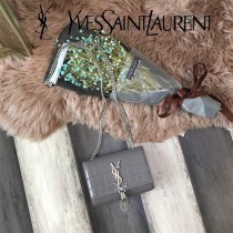 YSL新款原版皮354120流蘇鱷魚進口皮紋-02