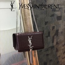 YSL新款原版皮354120流蘇鱷魚進口皮紋-01