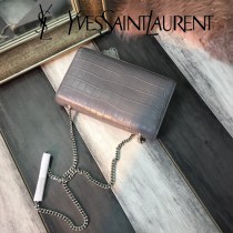 YSL新款原版皮377829-2流蘇 鱷魚進口皮紋