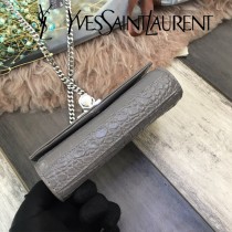 YSL新款原版皮354120流蘇鱷魚進口皮紋-02