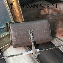 YSL新款原版皮377829-2流蘇 鱷魚進口皮紋