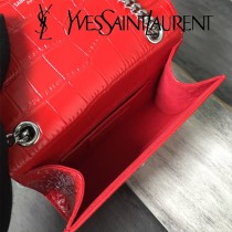 YSL新款原版皮354120流蘇鱷魚進口皮紋-03