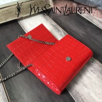 YSL新款原版皮354120流蘇鱷魚進口皮紋-03