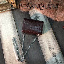 YSL新款原版皮354120流蘇鱷魚進口皮紋-01